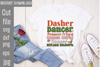 Dasher Dancer Prancer Vixen Comet Cupid Donner Blitzen Rudolph SVG cut