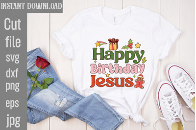 Happy Birthday Jesus SVG cut file,Christmas Retro Designs Christmas Su