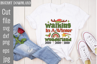 Walking In A Winter Wonderland SVG cut file,Christmas Retro Designs Ch