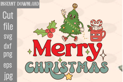 Merry Christmas SVG cut file&2C;Christmas Retro Designs Christmas Sublima