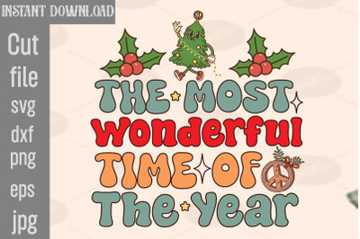 The Most Wonderful Time Of The Year SVG cut file,Christmas Retro Desig