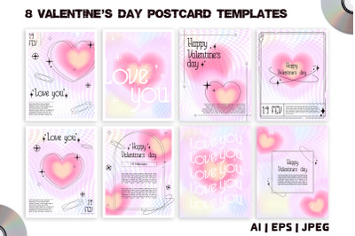 Valentine&#039;s day flyers set | 8 y2k love card
