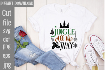 Jingle All The Way SVG cut file&2C;Christmas png Bundle&2C; pink Christmas p