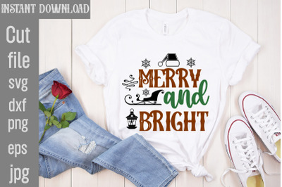 Merry And Bright SVG cut file,Christmas png Bundle, pink Christmas png