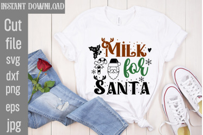 Milk For Santa SVG cut file,Christmas png Bundle, pink Christmas png,