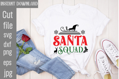 Santa Squad SVG cut file&2C;Christmas png Bundle&2C; pink Christmas png&2C; pin