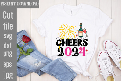 Cheers 2024 SVG cut file&2C;Happy New Year 2024 SVG Bundle&2C;New Years SVG