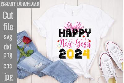 Happy New Year 2024 SVG cut file,Happy New Year 2024 SVG Bundle,New Ye