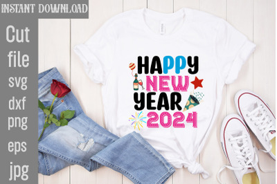 Happy New Year 2024 SVG cut file&2C;Happy New Year 2024 SVG Bundle&2C;New Ye