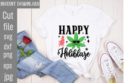 Happy Holiblaze SVG cut file,Weed SVG Bundle,Cannabis SVG Bundle,Canna