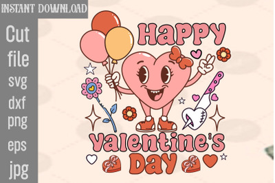 Happy Valentine&amp;&23;039;s Day SVG cut file&2C;Retro Valentines Png Sublimation Bu