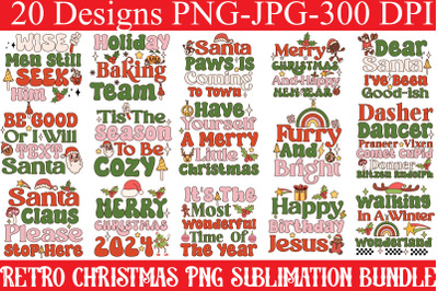 Retro Christmas PNG Sublimation Bundle,Christmas PNG Designs,Christmas