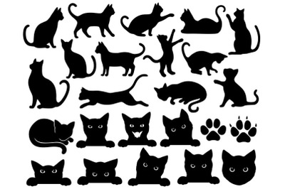 Cats Bundle SVG, Peeking Cat SVG, Cute Kitten,  Pet Lovers.