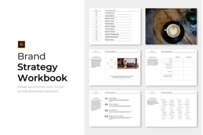Minimalist Brand Strategy Workbook Template | Adobe Illustrator