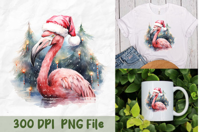 Pink Flamingo Santa Cap PNG