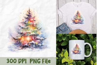 Illuminated Christmas Tree PNG