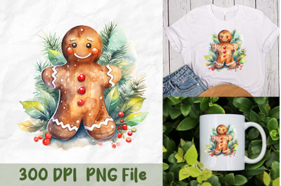 Gingerbread Man Cheerful PNG