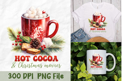 Hot Cocoa and Movies Mug Art