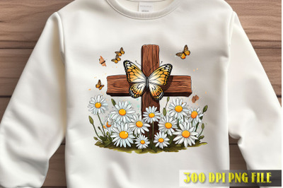 Blessed Cross and Daisy PNG