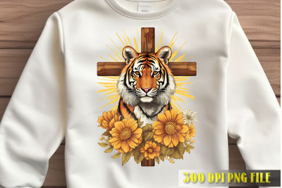 Tiger and Cross Divine PNG