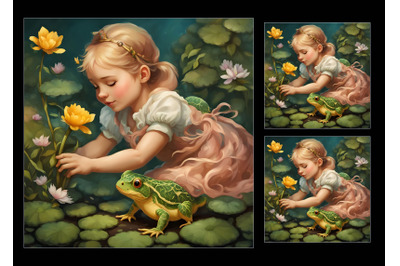 Little girl pick up flower