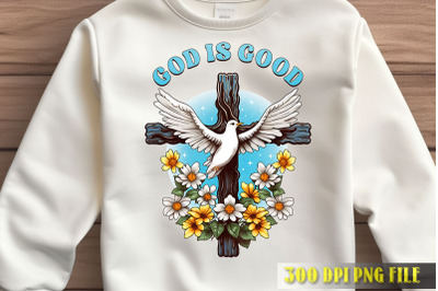 God Is Good Dove Floral PNG