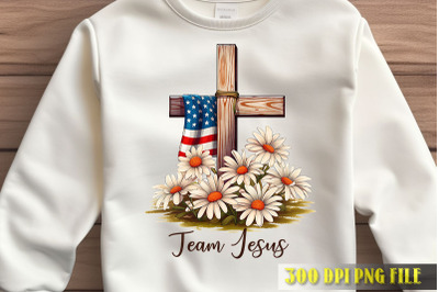 Team Jesus American Flag Art