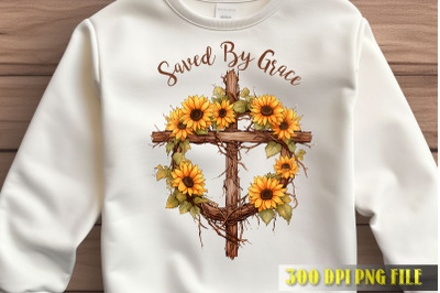 Saved By Grace Autumn Wreath PNG