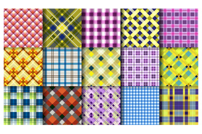 Fabric tartan pattern. Fabric checkered textile seamless square backgr