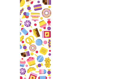 Sweets background. chocolate sweets lollipops cakes ice cream picture