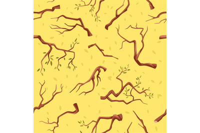 Branches pattern. Seamless background with wooden branches exact vecto