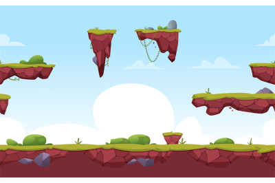 Game background. horizontal seamless template for 2D platforming video