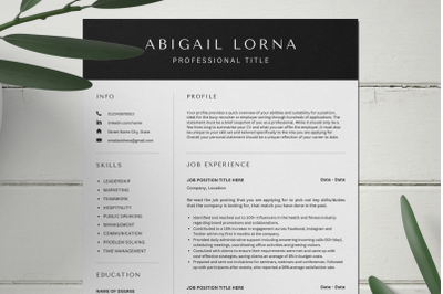 Job Resume, Cover Letter &amp; Reference Template | Word And Canva