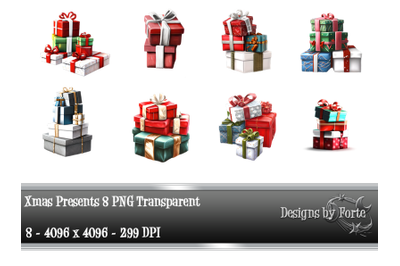 Christmas Presents Eight PNG Transparent
