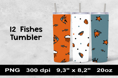 Fish 20 oz. Skinny Tumbler Design PNG