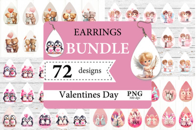 Valentines Day Earring Bundle PNG. Teardrop Earring Bundle