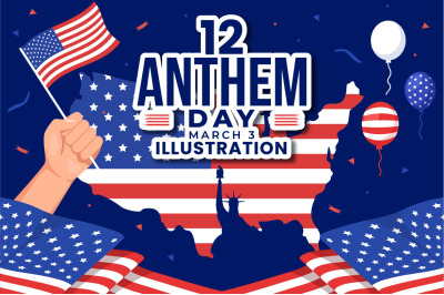 12 National Anthem Day Illustration