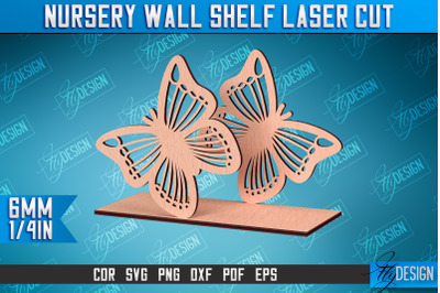 Nursery Wall Shelf Laser Cut | Butterfly Design | CNC Files