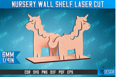 Nursery Wall Shelf Laser Cut | Unicorn Design | CNC Files