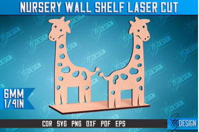 Nursery Wall Shelf Laser Cut | Giraffe Design | CNC Files