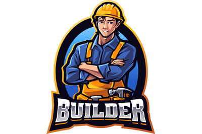Builder esport mascot logo design