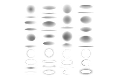 Circle shadows. Layout of round shapes template simple overcast shadow