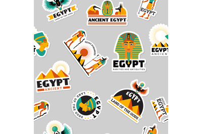 Egypt pattern. Authentic historical stickers from egypt period pharaoh