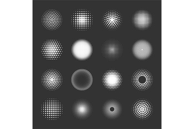 Circle semitone. Dot stylized shadows pop art texture geometric halfto