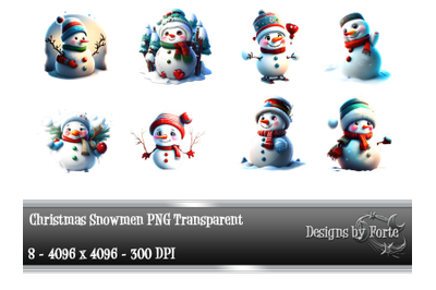 Christmas Snowmen Clip Art PNG