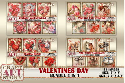 Valentines picture collage Bundle Valentine cards Atc ACEO