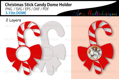 Christmas stick candy dome holder