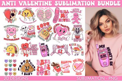 Anti Valentine&#039;s Day PNG Bundle Sublimation Cut file
