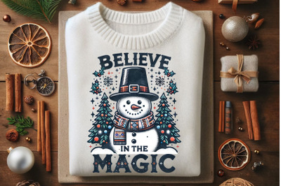 Believe in the Magic Snowman PNG