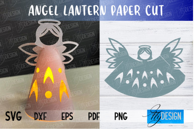 Angel Lantern SVG | Paper Cut SVG | Christmas Design